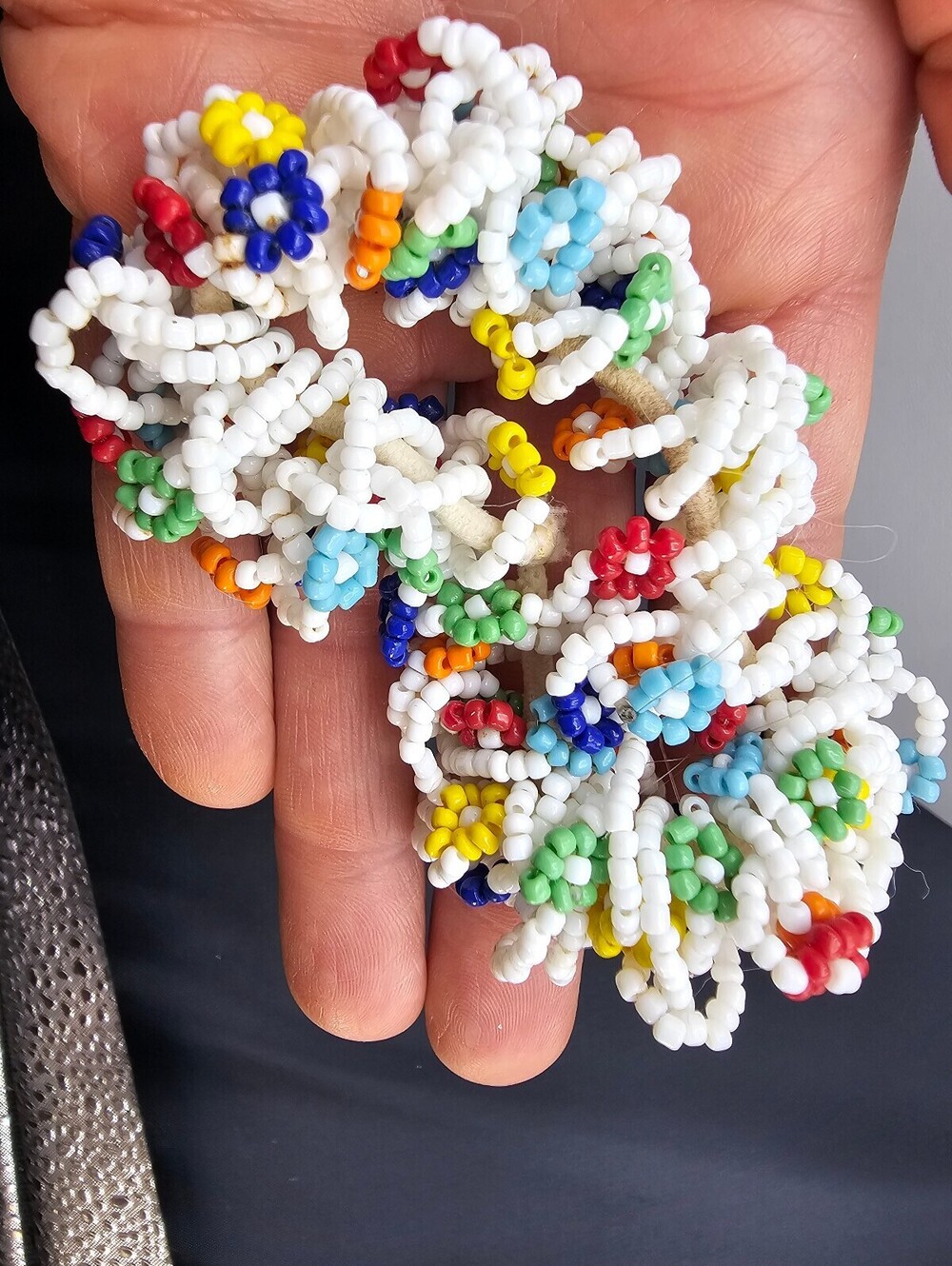 Colorful Handmade Beaded Bracelet with Floral Design - Picture 2 of 2